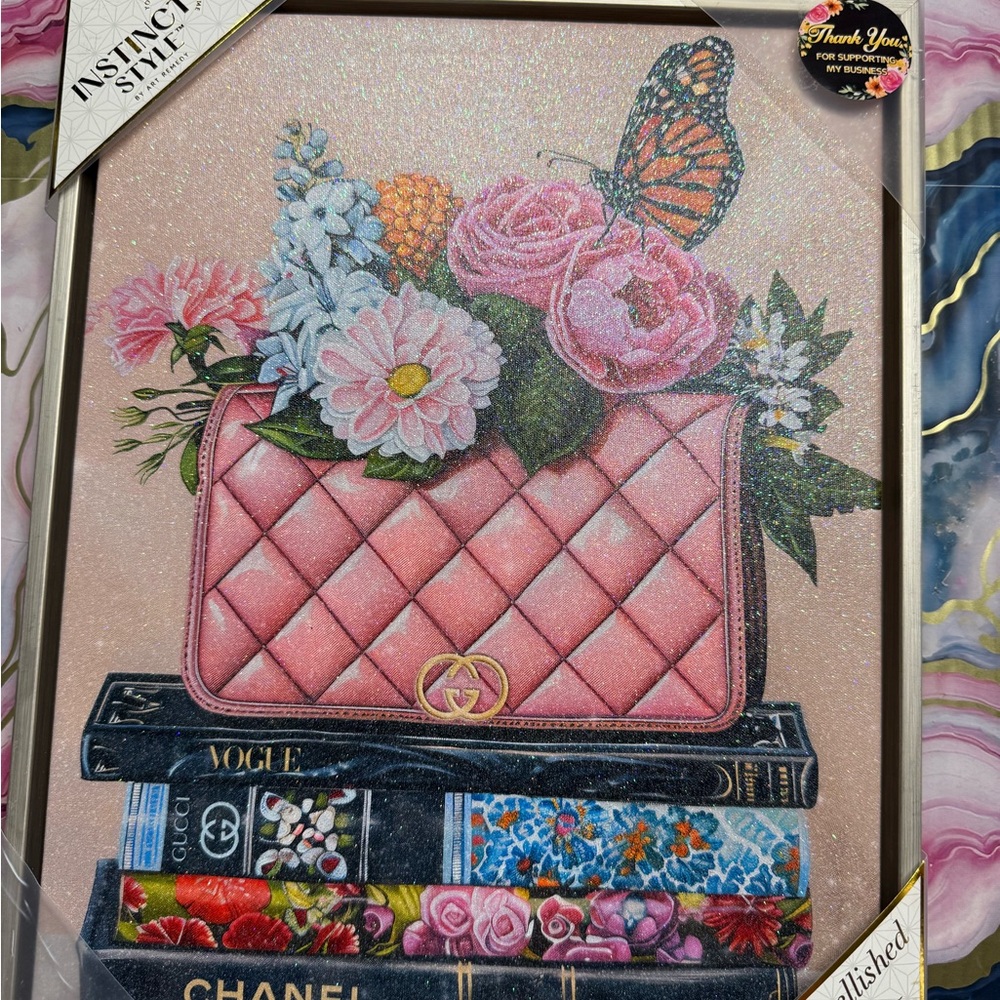 CHANEL Pink Floral Wall Art